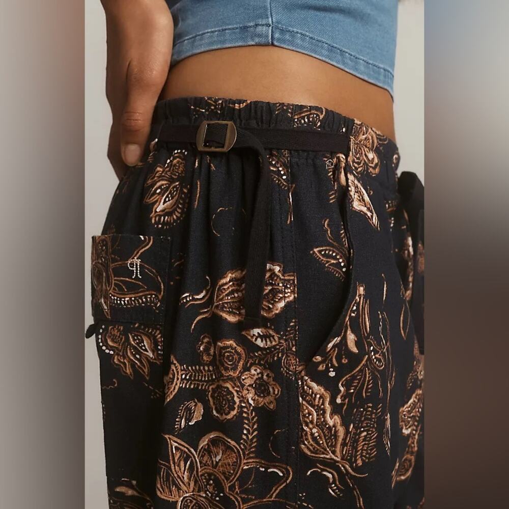 Anthropologie Pilcro Beach‎ Cargo Linen Pants Womens Size L - Picture 3 of 9